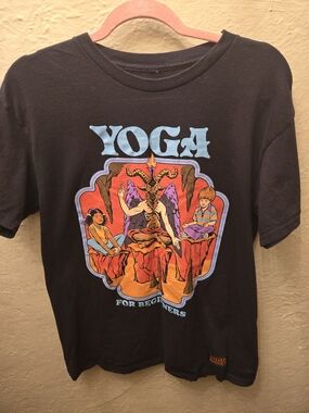 Steven Rhodes Yoga for Beginners Graphic Tee Dark Humor Authentic